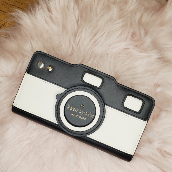 NWT KATE SPADE OH SNAP CAMERA LARGE SLIM BIFOLD WALLET $199 PARCHMENT MULTI - Picture 6 of 6